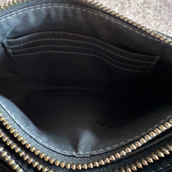 COACH LADIES DOUBLE ZIP WRISTLET WALLET FOREST GREEN PEBBLED LEATHER - Picture 8 of 9